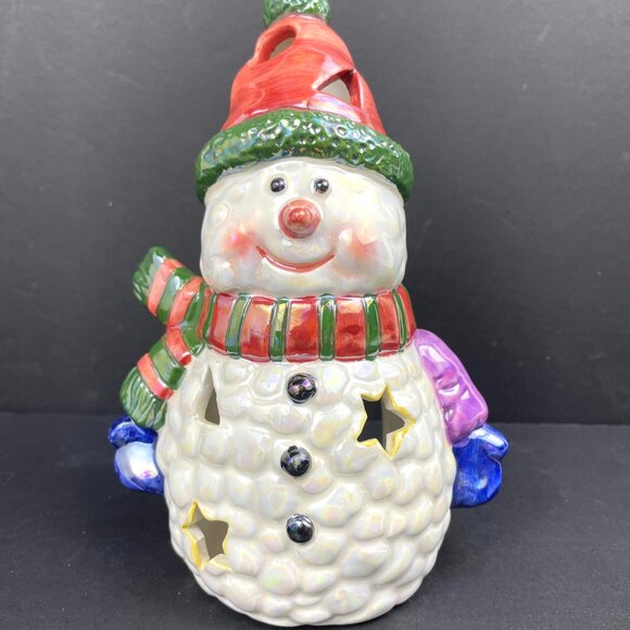 VTG Set of 2 Holiday Ceramic Santa & Snowman Candle Holders 7"-Max D. Drug, Inc - Picture 2 of 12